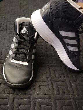 adidas Black and White Mesh-Accent Sneakers